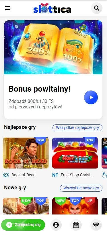 Slottica Casino wersja mobilna